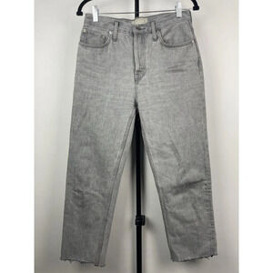 Everlane Light Gray 90’s Cheeky Crop Org Cotton Button Fly Denim Jeans Size‎ 27